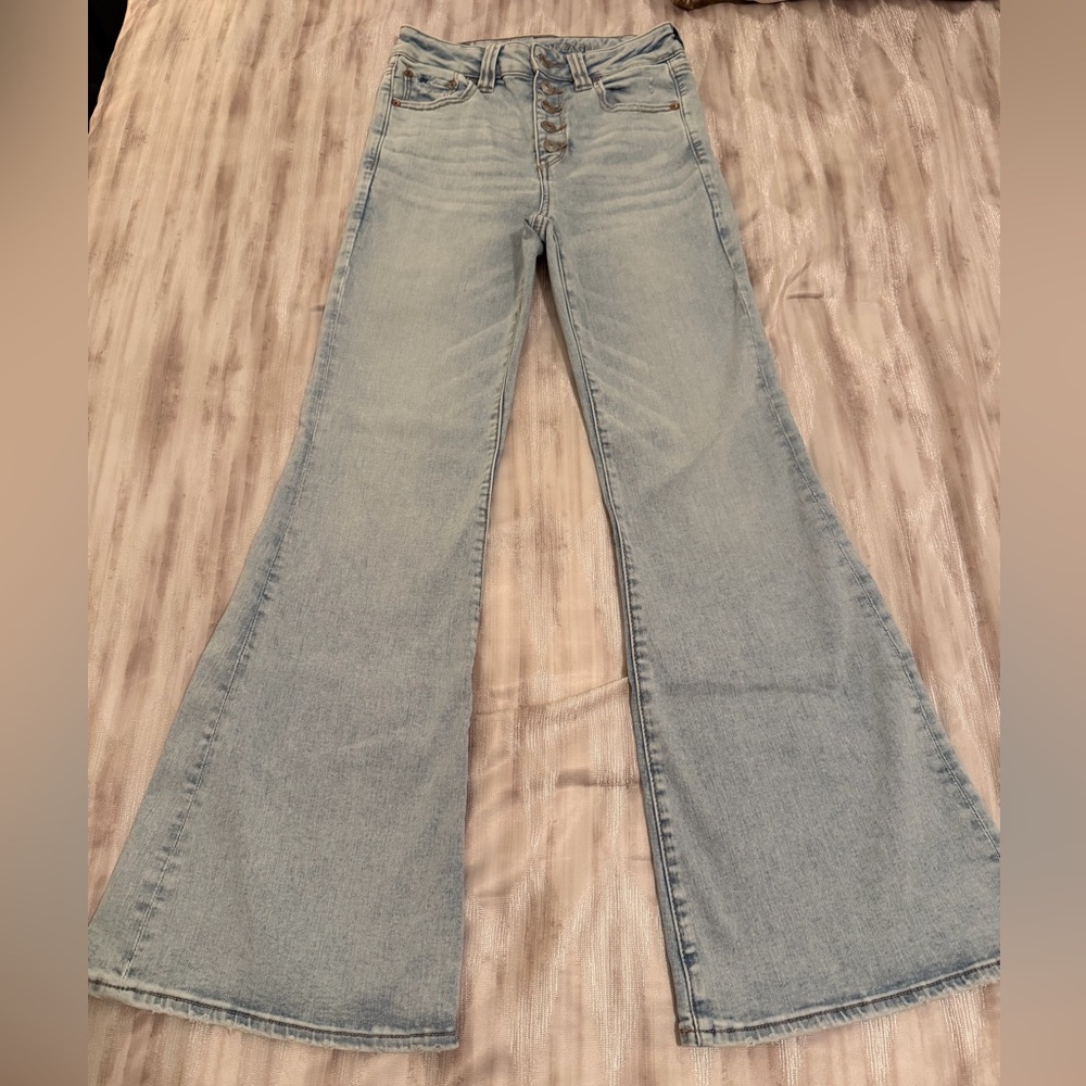 American Eagle Outfitters Light Blue Wide Leg Jeans